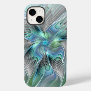 Abstrakt Blue Green Butterfly Fantasy Fraktal Art Case-Mate iPhone 14 Hülle