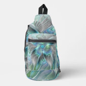Abstrakt Blue Green Butterfly Fantasy Fraktal Art Crossbody Bag (Vorderseite)