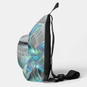 Abstrakt Blue Green Butterfly Fantasy Fraktal Art Crossbody Bag (Rechts)