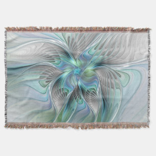 Abstrakt Blue Green Butterfly Fantasy Fraktal Art Decke