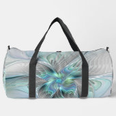 Abstrakt Blue Green Butterfly Fantasy Fraktal Art Duffle Bag (Vorderseite)