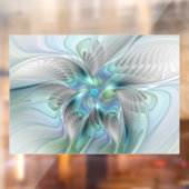 Abstrakt Blue Green Butterfly Fantasy Fraktal Art Fensteraufkleber (Blatt 2)