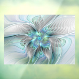 Abstrakt Blue Green Butterfly Fantasy Fraktal Art Fensteraufkleber