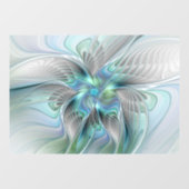 Abstrakt Blue Green Butterfly Fantasy Fraktal Art Fensteraufkleber (Blatt)