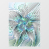 Abstrakt Blue Green Butterfly Fantasy Fraktal Art Fensteraufkleber (Blatt)