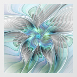 Abstrakt Blue Green Butterfly Fantasy Fraktal Art Fensteraufkleber