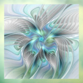Abstrakt Blue Green Butterfly Fantasy Fraktal Art Fensteraufkleber (Blatt 3)