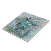 Abstrakt Blue Green Butterfly Fantasy Fraktal Art Fliese (Seite)