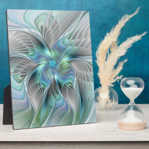 Abstrakt Blue Green Butterfly Fantasy Fraktal Art Fotoplatte