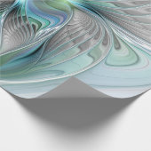 Abstrakt Blue Green Butterfly Fantasy Fraktal Art Geschenkpapier (Ecke)