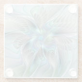 Abstrakt Blue Green Butterfly Fantasy Fraktal Art Glasuntersetzer (Rückseite)