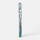 Abstrakt Blue Green Butterfly Fantasy Fraktal Art iPhone 16 Hülle (Linke Seite)