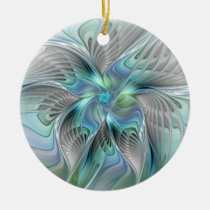 Abstrakt Blue Green Butterfly Fantasy Fraktal Art Keramik Ornament