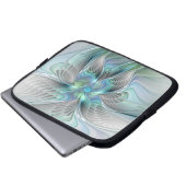 Abstrakt Blue Green Butterfly Fantasy Fraktal Art Laptopschutzhülle (Vorne Knopf)