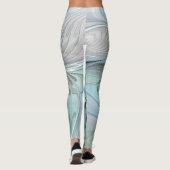 Abstrakt Blue Green Butterfly Fantasy Fraktal Art Leggings (Rückseite)