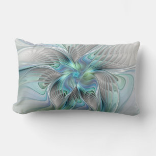 Abstrakt Blue Green Butterfly Fantasy Fraktal Art Lendenkissen