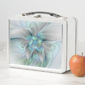 Abstrakt Blue Green Butterfly Fantasy Fraktal Art Metall Brotdose (Beispiel)