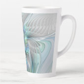 Abstrakt Blue Green Butterfly Fantasy Fraktal Art Milchtasse (Rechts)