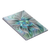 Abstrakt Blue Green Butterfly Fantasy Fraktal Art Notizblock (Rechte Seite)