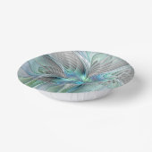 Abstrakt Blue Green Butterfly Fantasy Fraktal Art Pappteller (Gewinkelt)