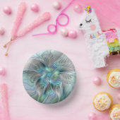 Abstrakt Blue Green Butterfly Fantasy Fraktal Art Pappteller (Party)