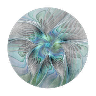 Abstrakt Blue Green Butterfly Fantasy Fraktal Art Schneidebrett