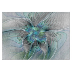 Abstrakt Blue Green Butterfly Fantasy Fraktal Art Schneidebrett
