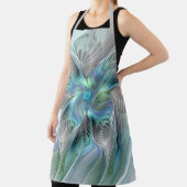 Abstrakt Blue Green Butterfly Fantasy Fraktal Art Schürze (InSitu)