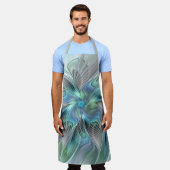 Abstrakt Blue Green Butterfly Fantasy Fraktal Art Schürze (Getragen)