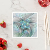 Abstrakt Blue Green Butterfly Fantasy Fraktal Art Serviette (Beispiel)