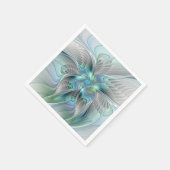 Abstrakt Blue Green Butterfly Fantasy Fraktal Art Serviette (Ecke)