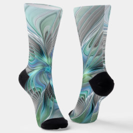 Abstrakt Blue Green Butterfly Fantasy Fraktal Art Socken