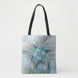 Abstrakt Blue Green Butterfly Fantasy Fraktal Art Tasche