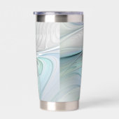 Abstrakt Blue Green Butterfly Fantasy Fraktal Art Thermobecher (Rechts)