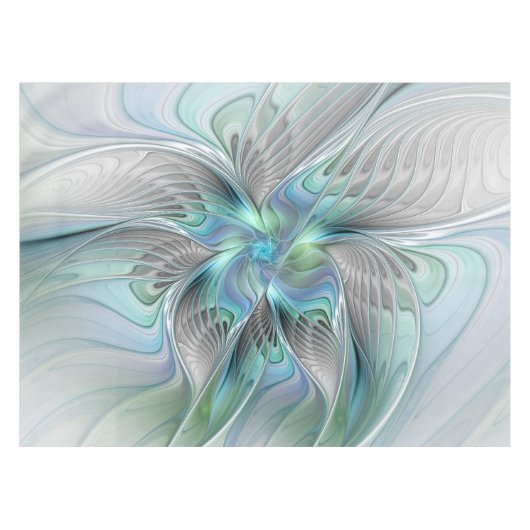 Abstrakt Blue Green Butterfly Fantasy Fraktal Art Tischdecke (Vorderseite (Horizontal))