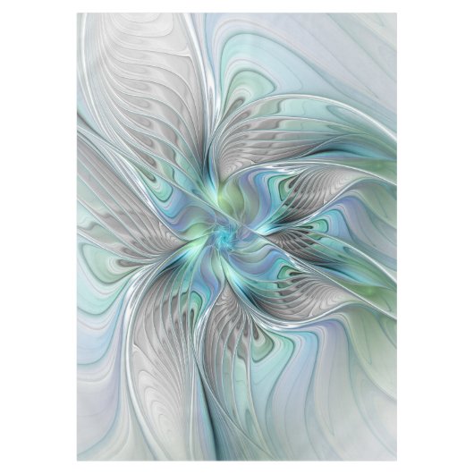 Abstrakt Blue Green Butterfly Fantasy Fraktal Art Tischdecke (Vorderseite)