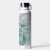 Abstrakt Blue Green Butterfly Fantasy Fraktal Art Trinkflasche (Rückseite)