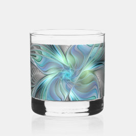 Abstrakt Blue Green Butterfly Fantasy Fraktal Art Whiskyglas