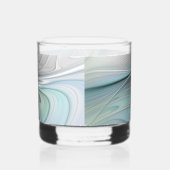 Abstrakt Blue Green Butterfly Fantasy Fraktal Art Whiskyglas (Rechts)