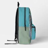 Abstrakt Blue Green Butterfly Fantasy Fraktal Name Bedruckter Rucksack (Links)