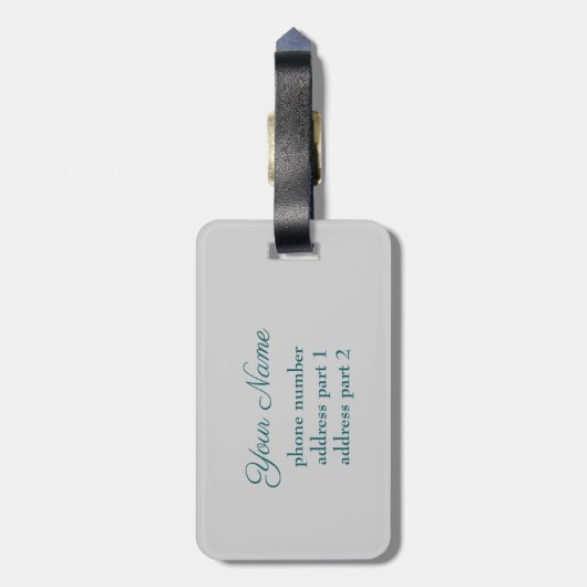 Abstrakt Blue Green Butterfly Fantasy Fraktal Name Gepäckanhänger (Rückseite vertikal)