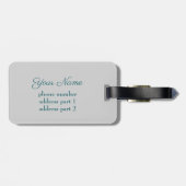 Abstrakt Blue Green Butterfly Fantasy Fraktal Name Gepäckanhänger (Rückseite horizontal)