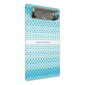 Abstrakt Blue Green Diamond Muster Mini-Zwischenab Mini Klemmbrett (Schrägansicht)