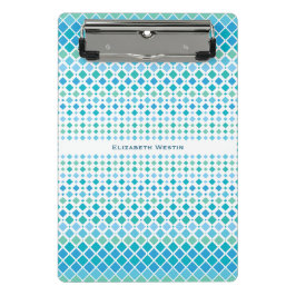 Abstrakt Blue Green Diamond Muster Mini-Zwischenab Mini Klemmbrett