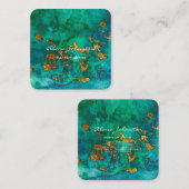 Abstrakt Blue Green Gold Makeup Artist Quadratische Visitenkarte (Vorne/Hinten)