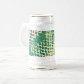 Abstrakt Blue Green Lila Patches Steins Bierglas (Vorderseite Links)