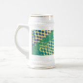 Abstrakt Blue Green Lila Patches Steins Bierglas (Links)