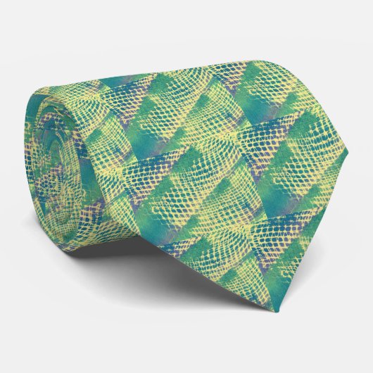 Abstrakt Blue Green Lila Yellow Patches Neckties Krawatte (Gerollt)