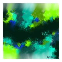 Abstrakt Blue Green Moderne Kunstdrucken