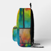 Abstrakt Blue Green Orange Paint Pour Bedruckter Rucksack (Rechts)